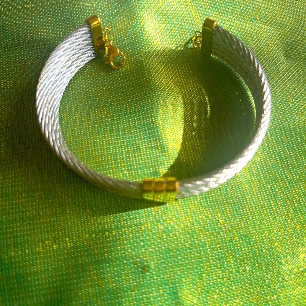 Silver and Gold Cable Bracelet